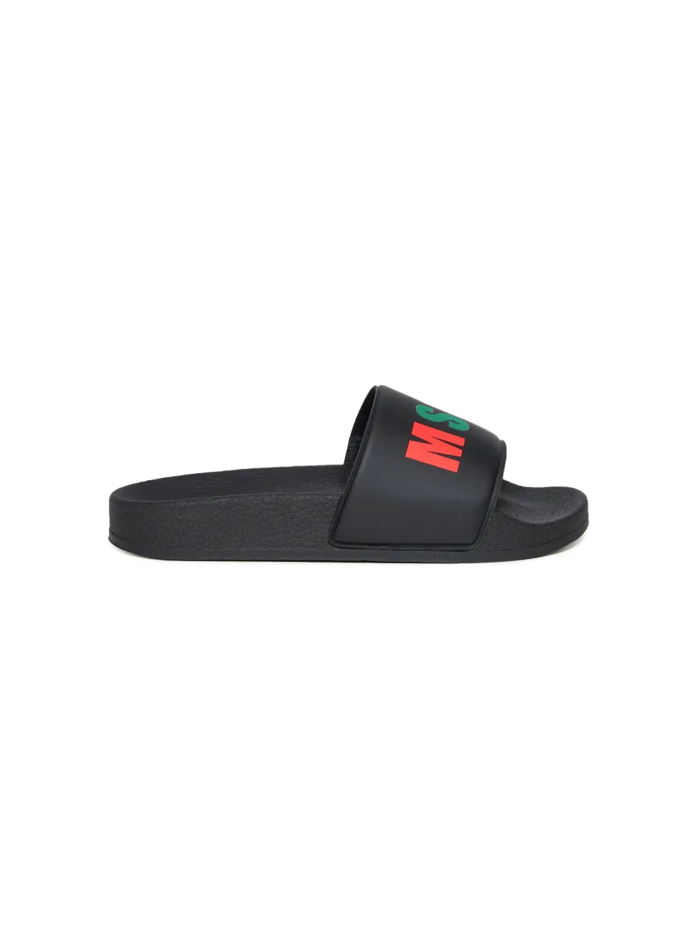 Shop Msgm Logo-print Slides In Black