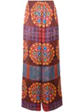 Rianna + Nina geometric-print wide-leg trousers - Red