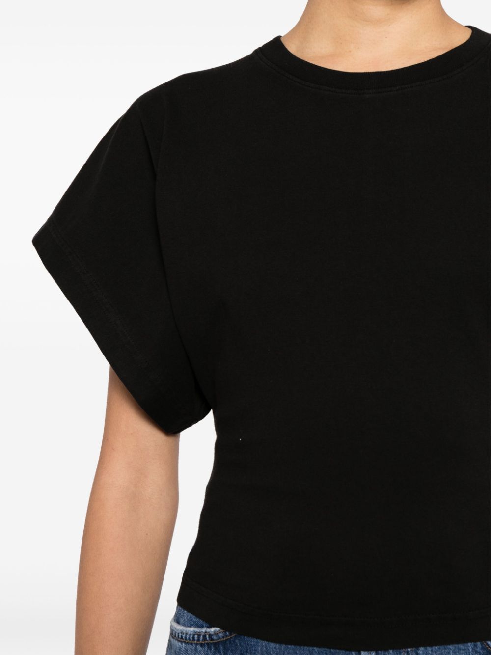Shop Agolde Britt Dolman-sleeve Cotton T-shirt In Black