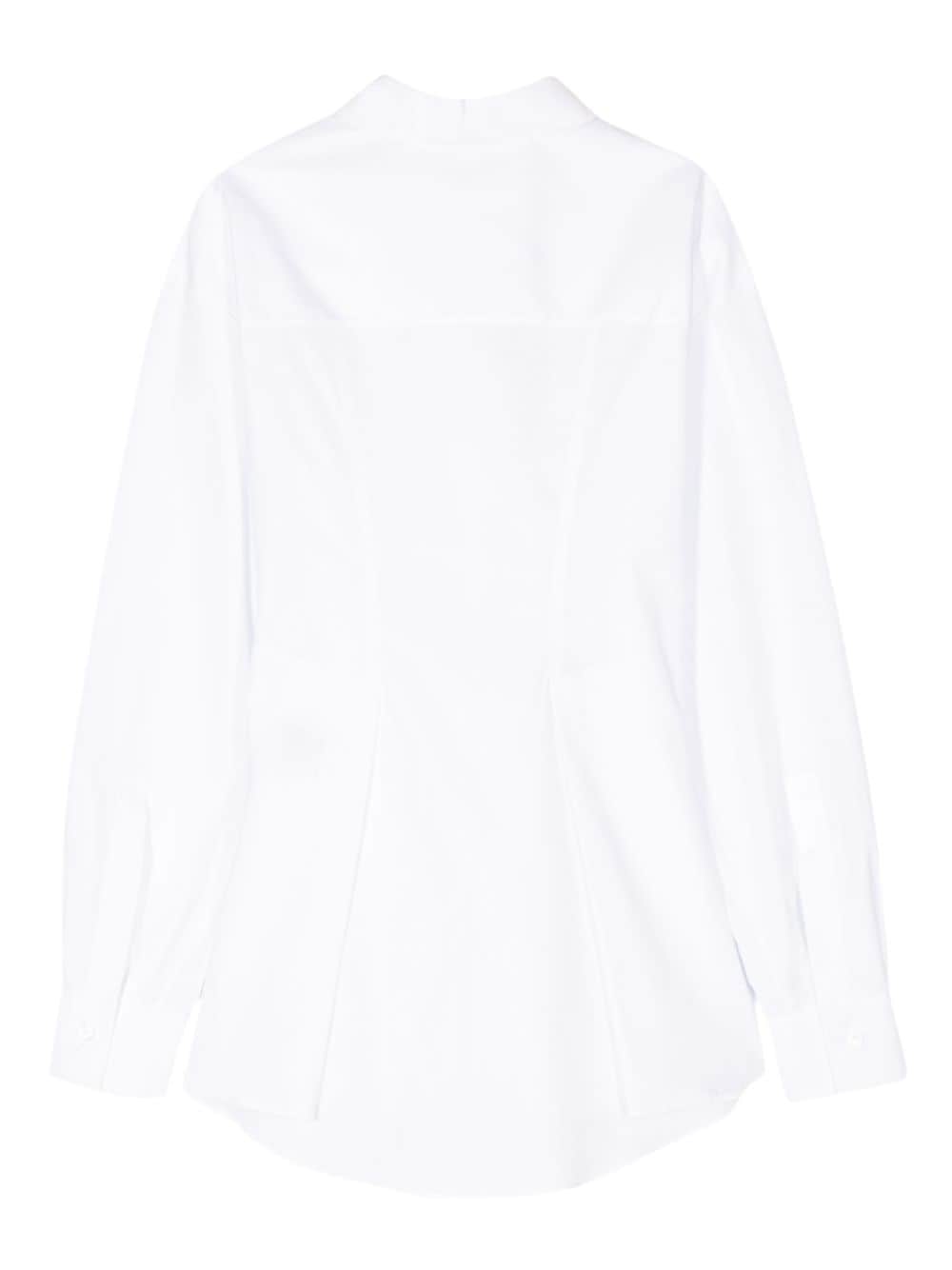 Shop Del Core Pleat-detailing Poplin Shirt In Weiss