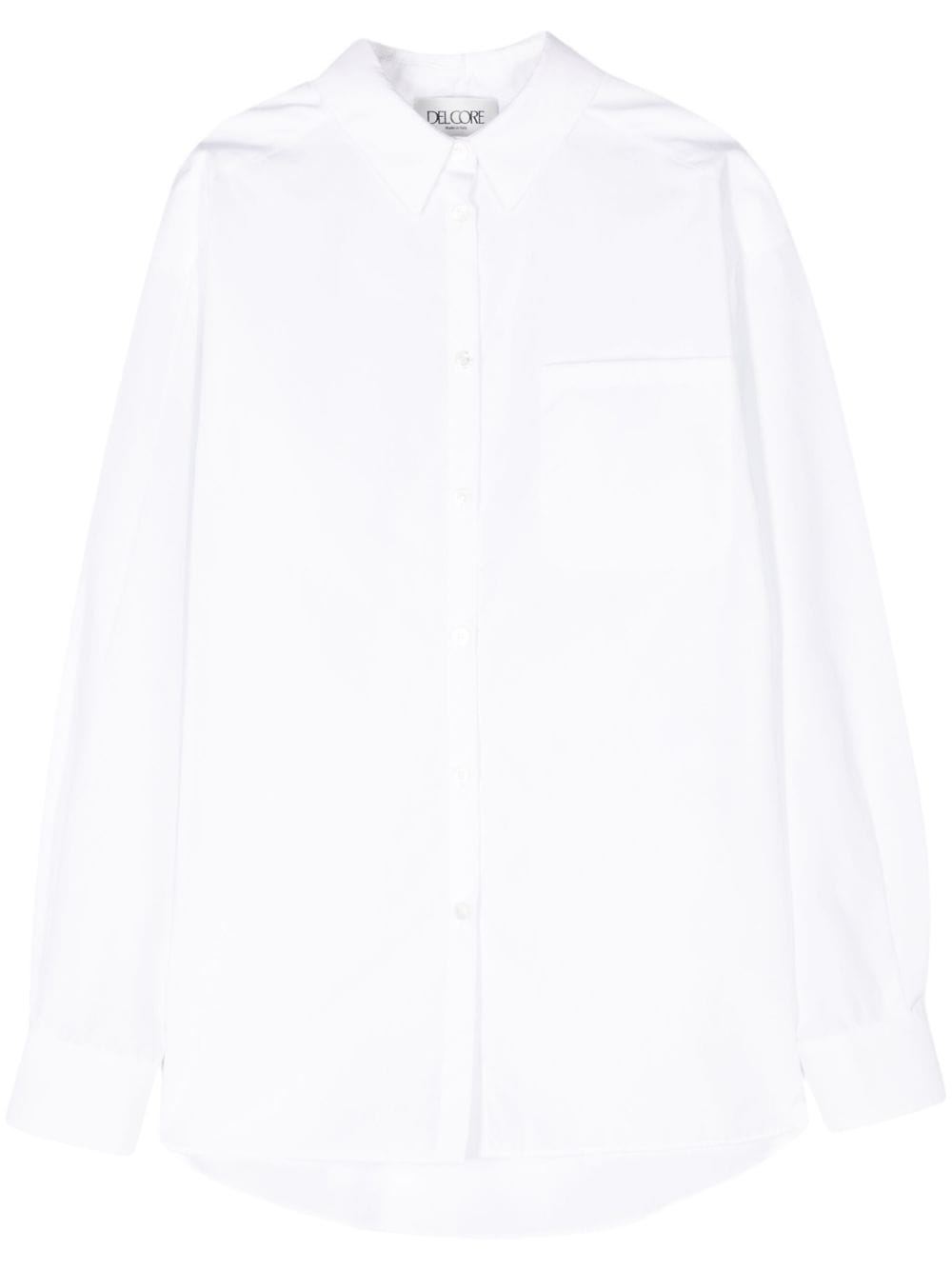 Del Core Pleat-detailing Poplin Shirt In Weiss