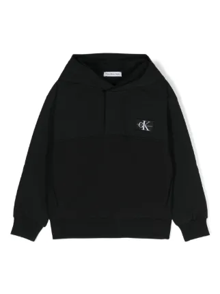 Calvin Klein Kids logo applique Hoodie Black FARFETCH SG