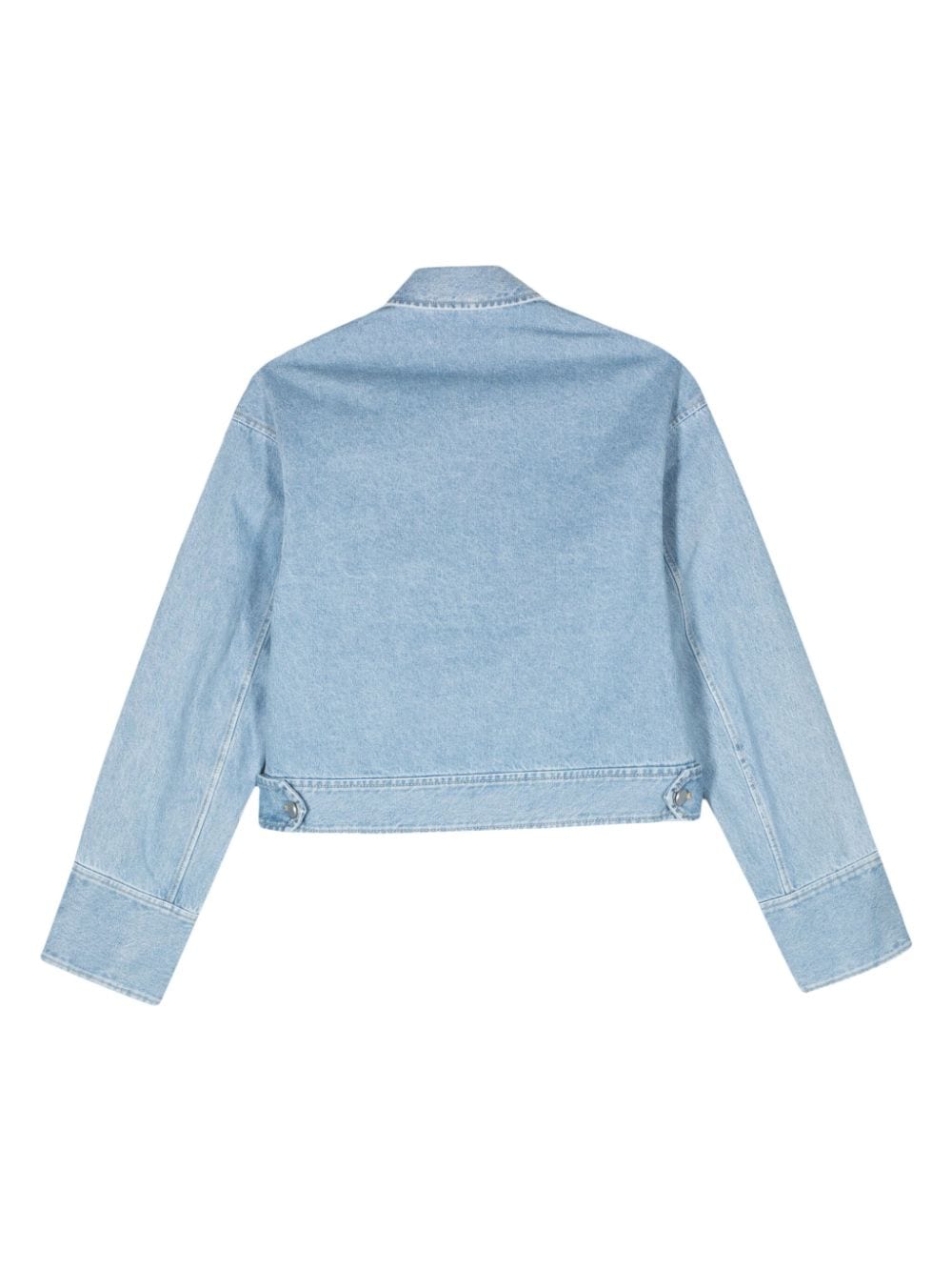 Shop Christian Wijnants Spread-collar Cotton Denim Jacket In 蓝色