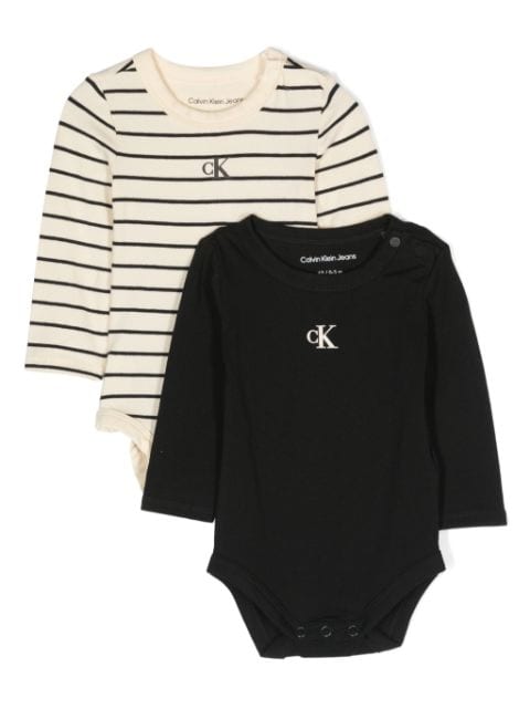 Calvin Klein Kids logo-print bodies (set of two)