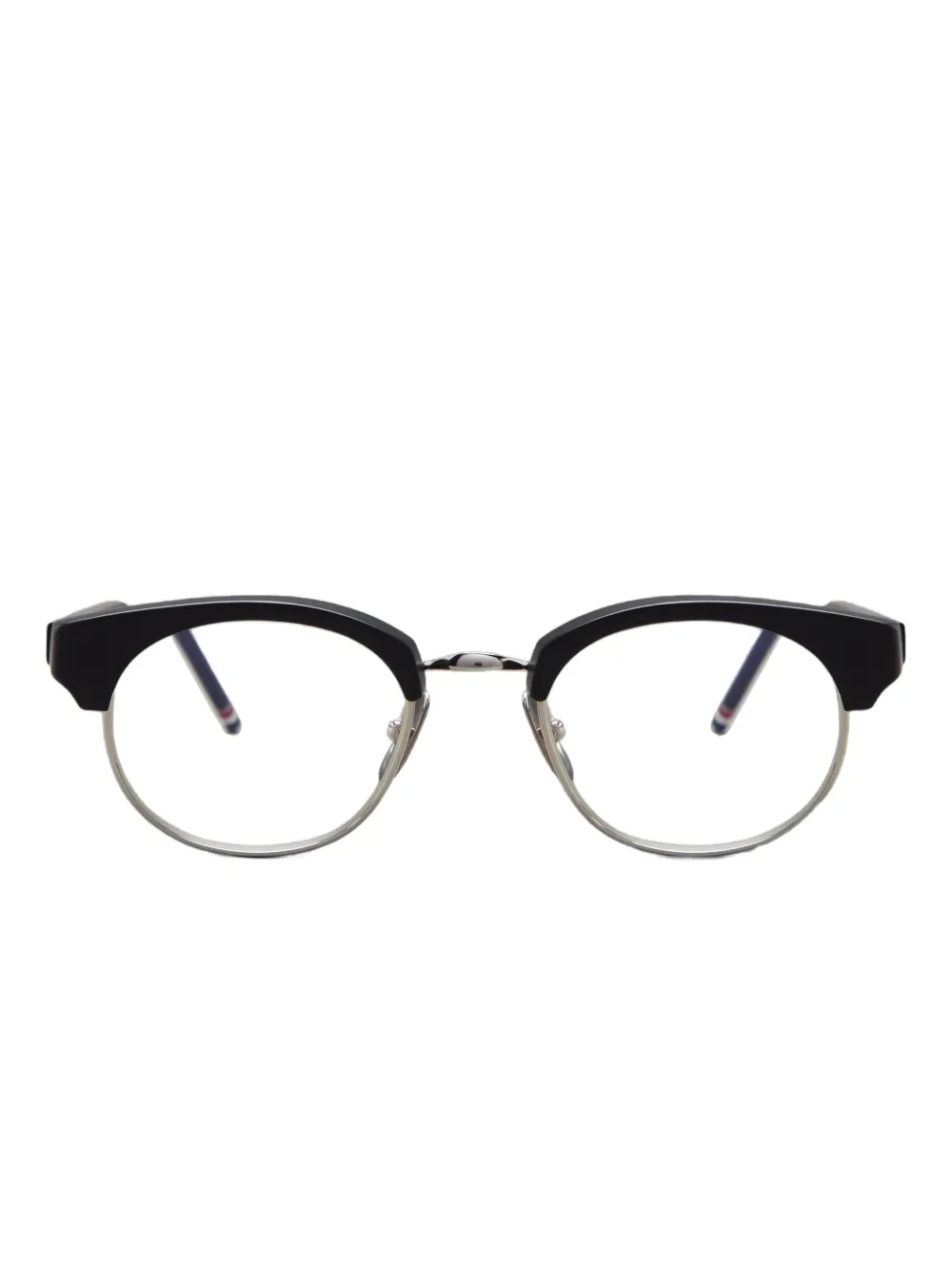 Thom Browne Oval-frame Glasses In Transparent
