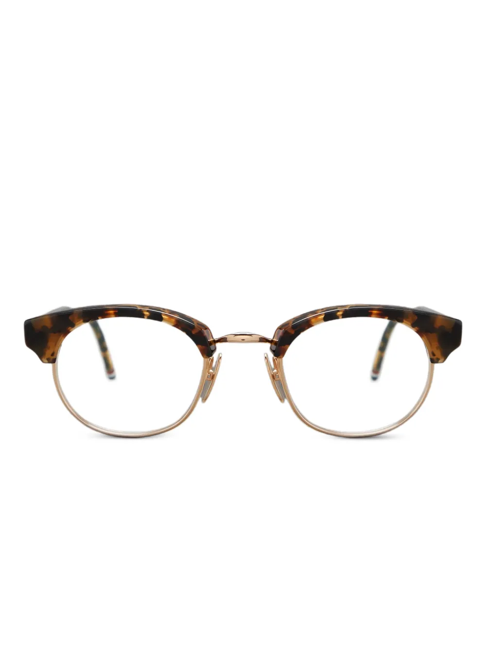 Thom Browne Eyewear tortoiseshell round-frame glasses | Brown | Image 1