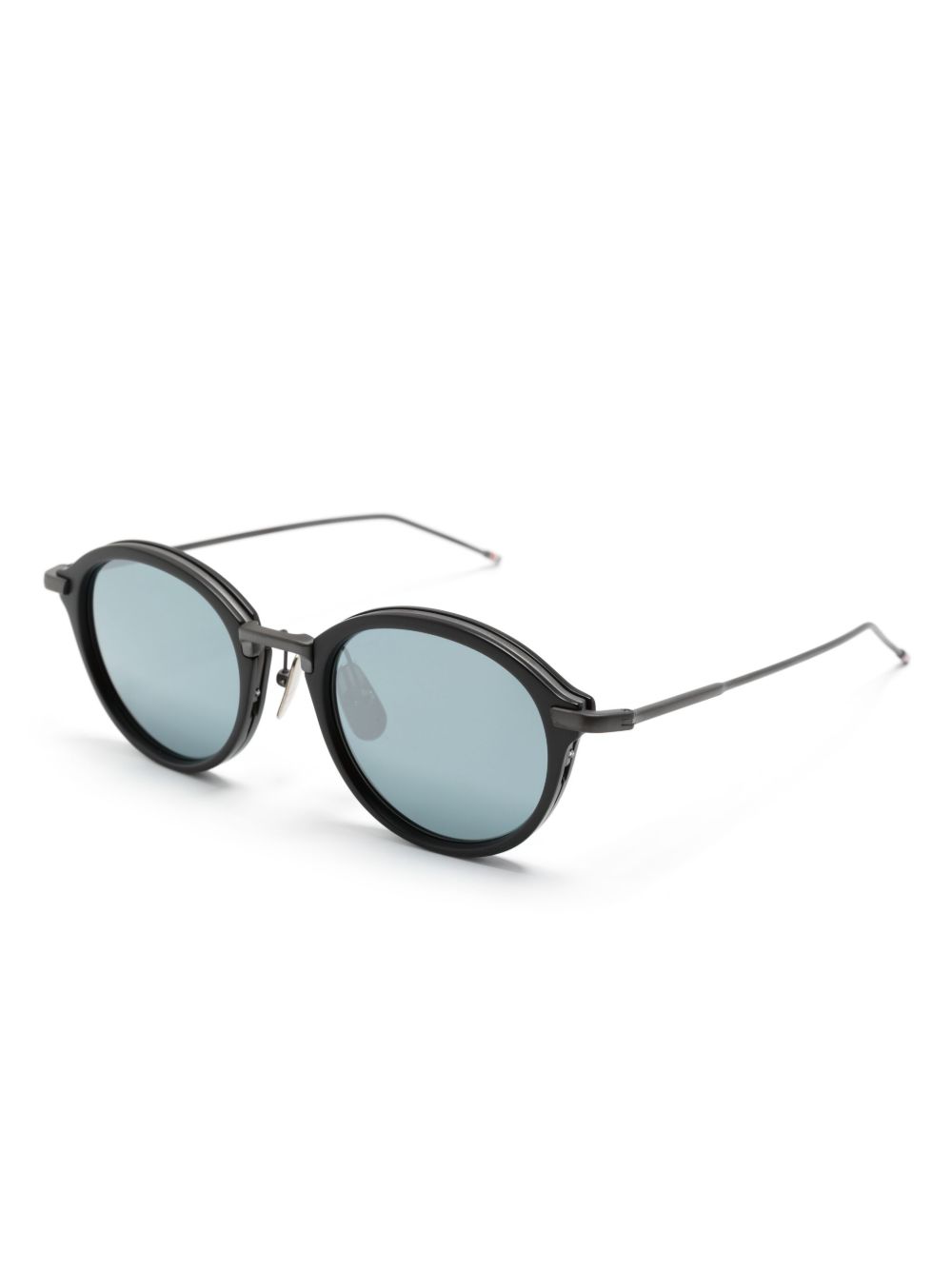 Thom Browne Eyewear Zonnebril met rond montuur - Zwart