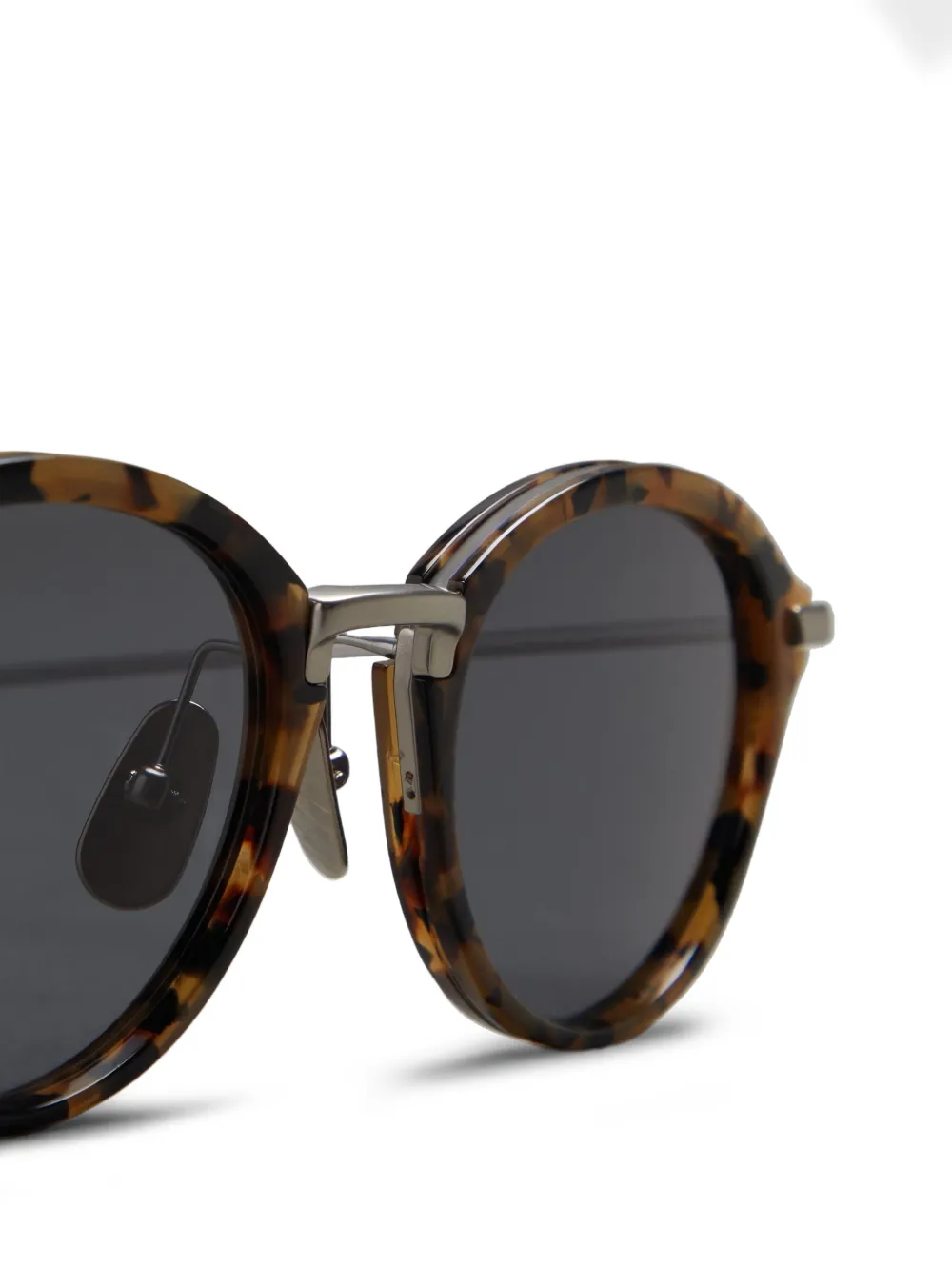 Thom Browne Eyewear Zonnebril met rond montuur Bruin