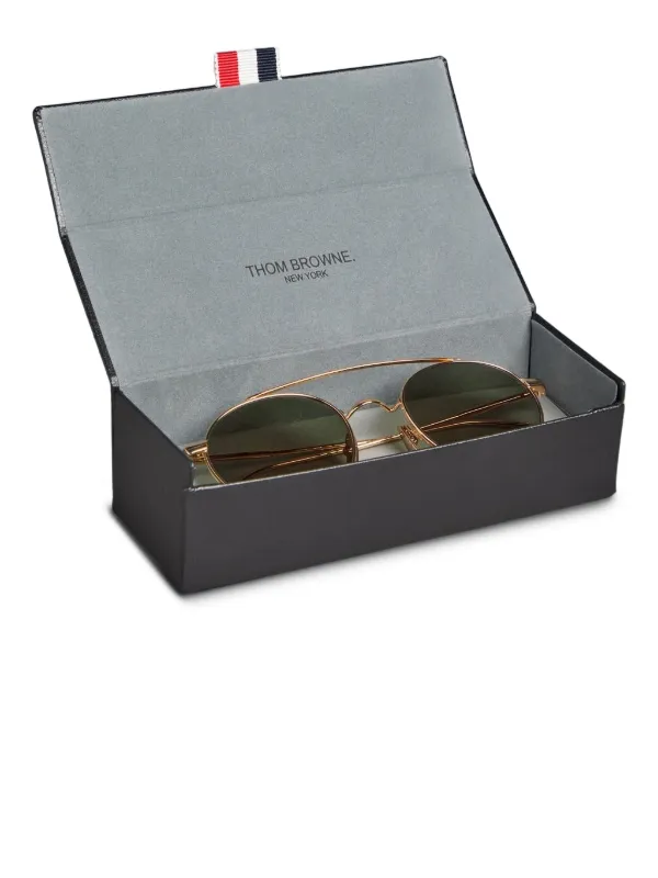 Thom browne ゴールドフレームサングラス Thom Browne Eyewear ダブルブリッジ サングラス | ゴールド