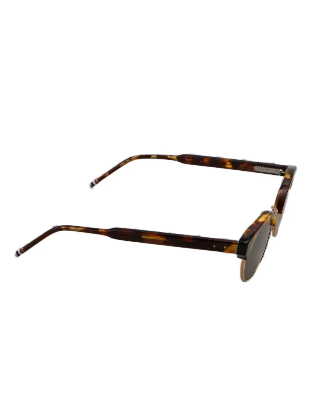Thom Browne Tortoiseshell Clubmaster-frame Sunglasses In Brown