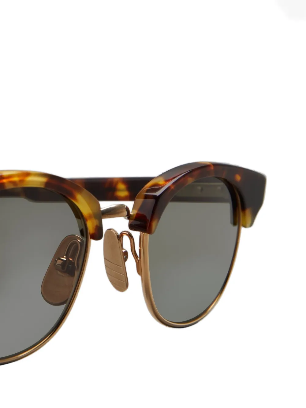 Thom Browne Tortoiseshell Clubmaster-frame Sunglasses In Brown