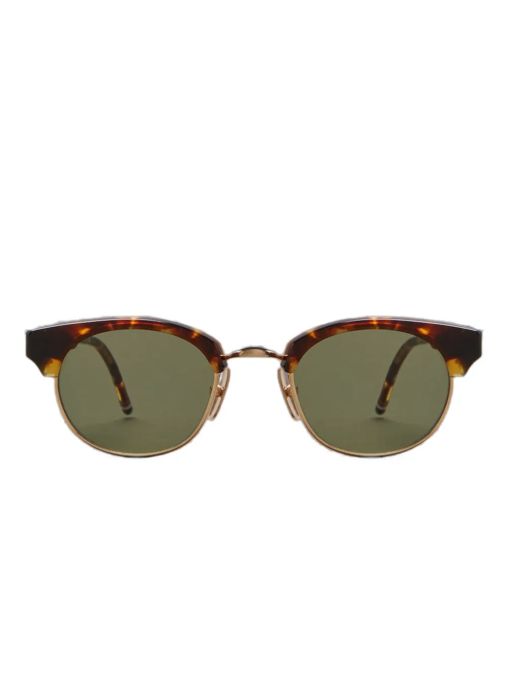 Thom Browne Tortoiseshell Clubmaster-frame Sunglasses In Brown