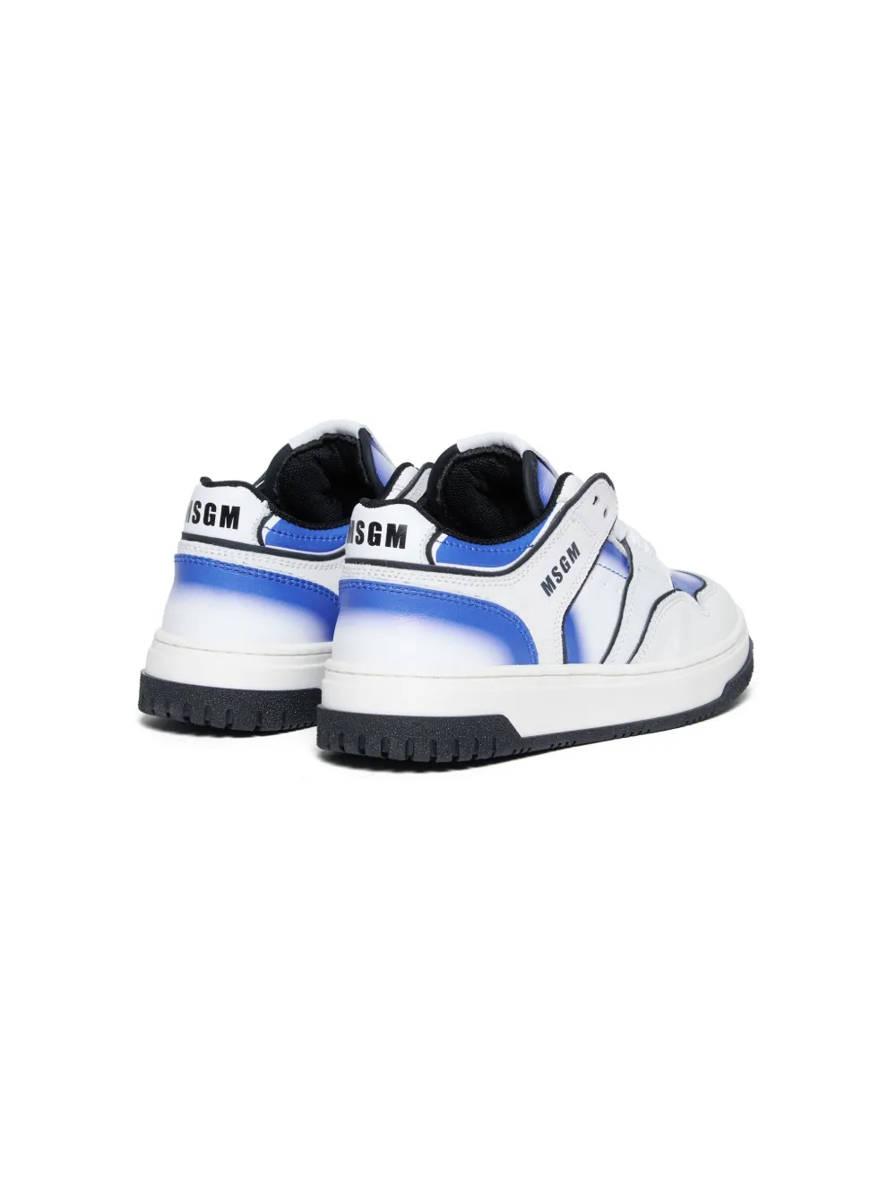 Msgm Colour-block Leather Sneakers In White