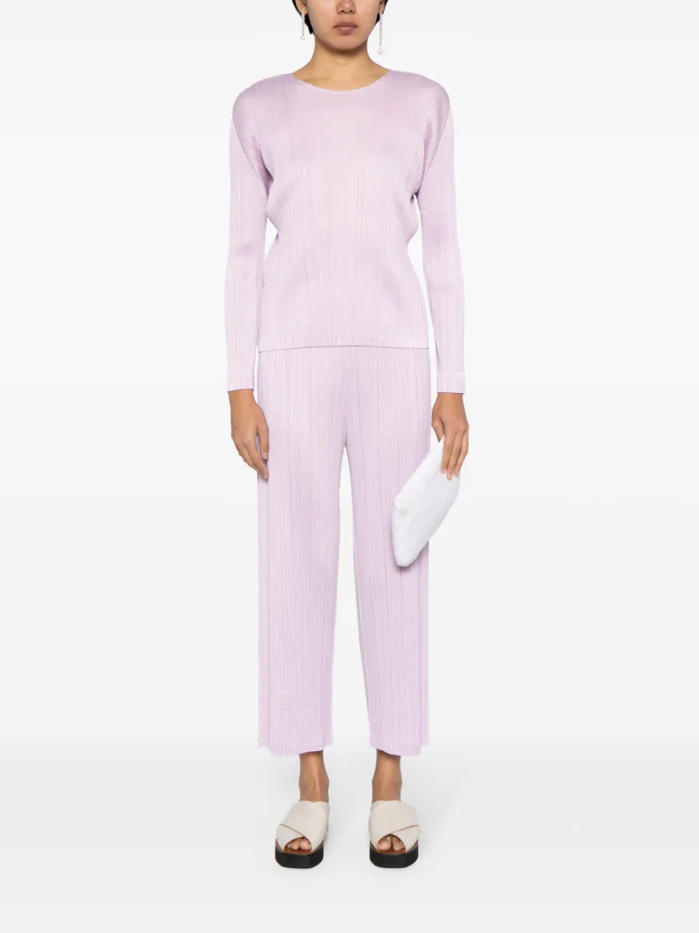 Pleats Please Issey Miyake December T-shirt met lange mouwen - Paars
