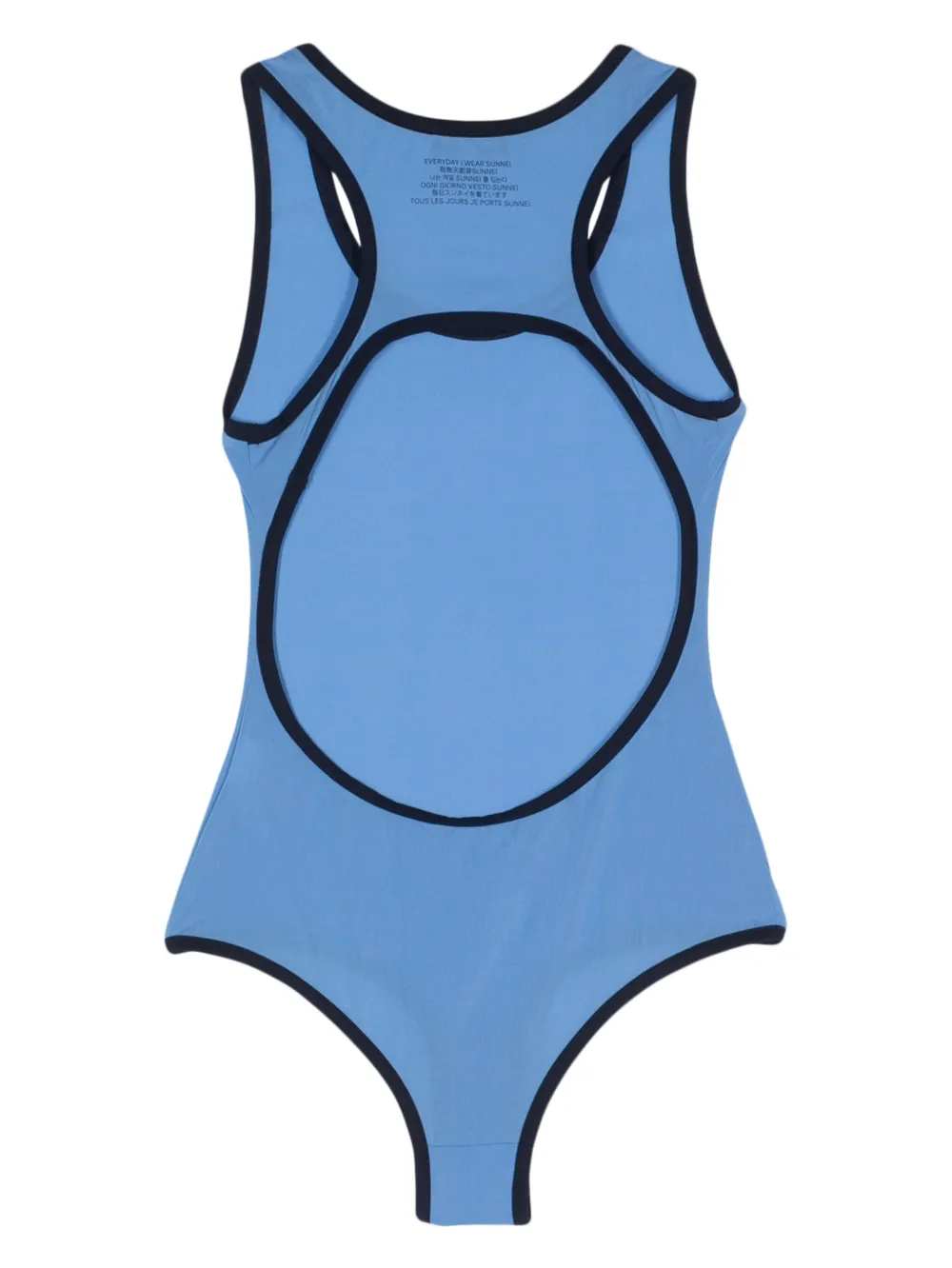 Shop Sunnei Cut-out-detail Jersey Bodysuit In Blue