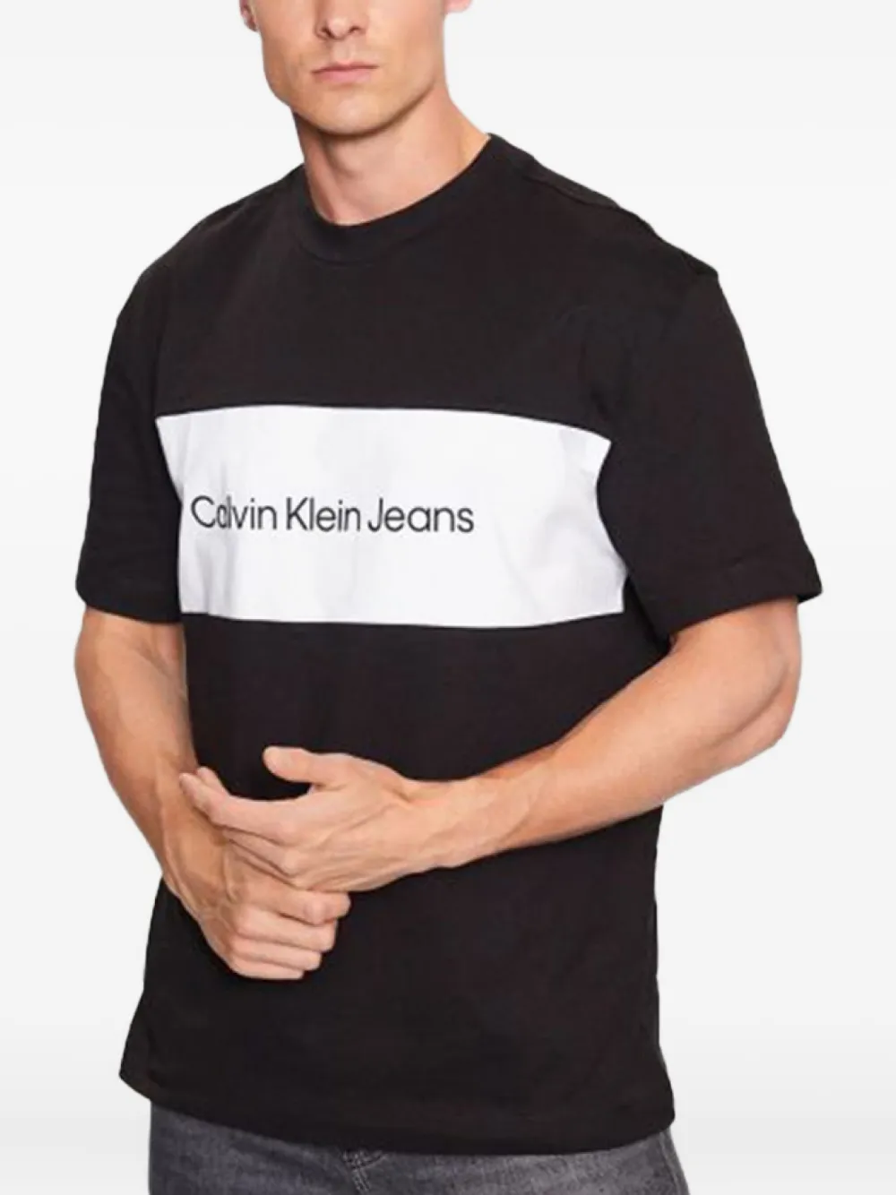 Calvin Klein T-shirt met ronde hals - Zwart