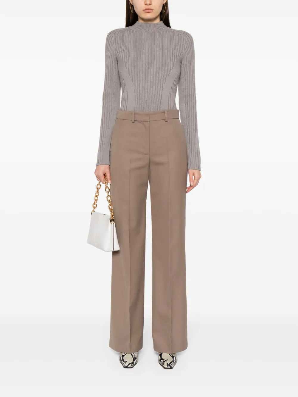 Calvin Klein suéter tejido de canalé con cuello falso | Suéteres | Image 2
