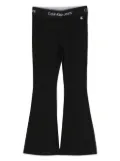 Calvin Klein Kids logo-waistband flared track pants - Black