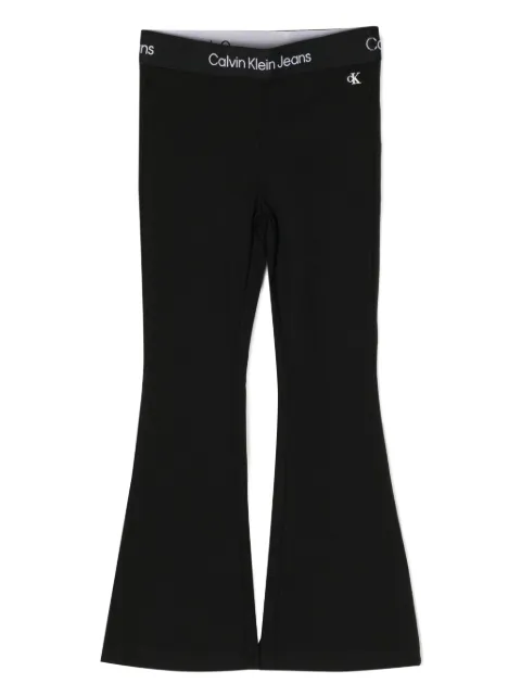 Calvin Klein Kids logo-waistband flared track pants