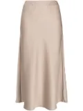 CK Calvin Klein high-waisted satin slip skirt - Brown