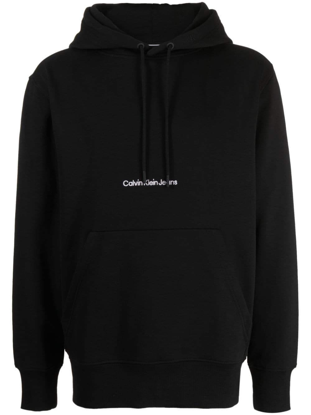 Calvin Klein Jeans Institutional logo embroidered Hoodie Black FARFETCH AO