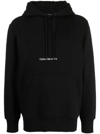 Calvin Klein Jeans Institutional logo embroidered Hoodie Black FARFETCH BN