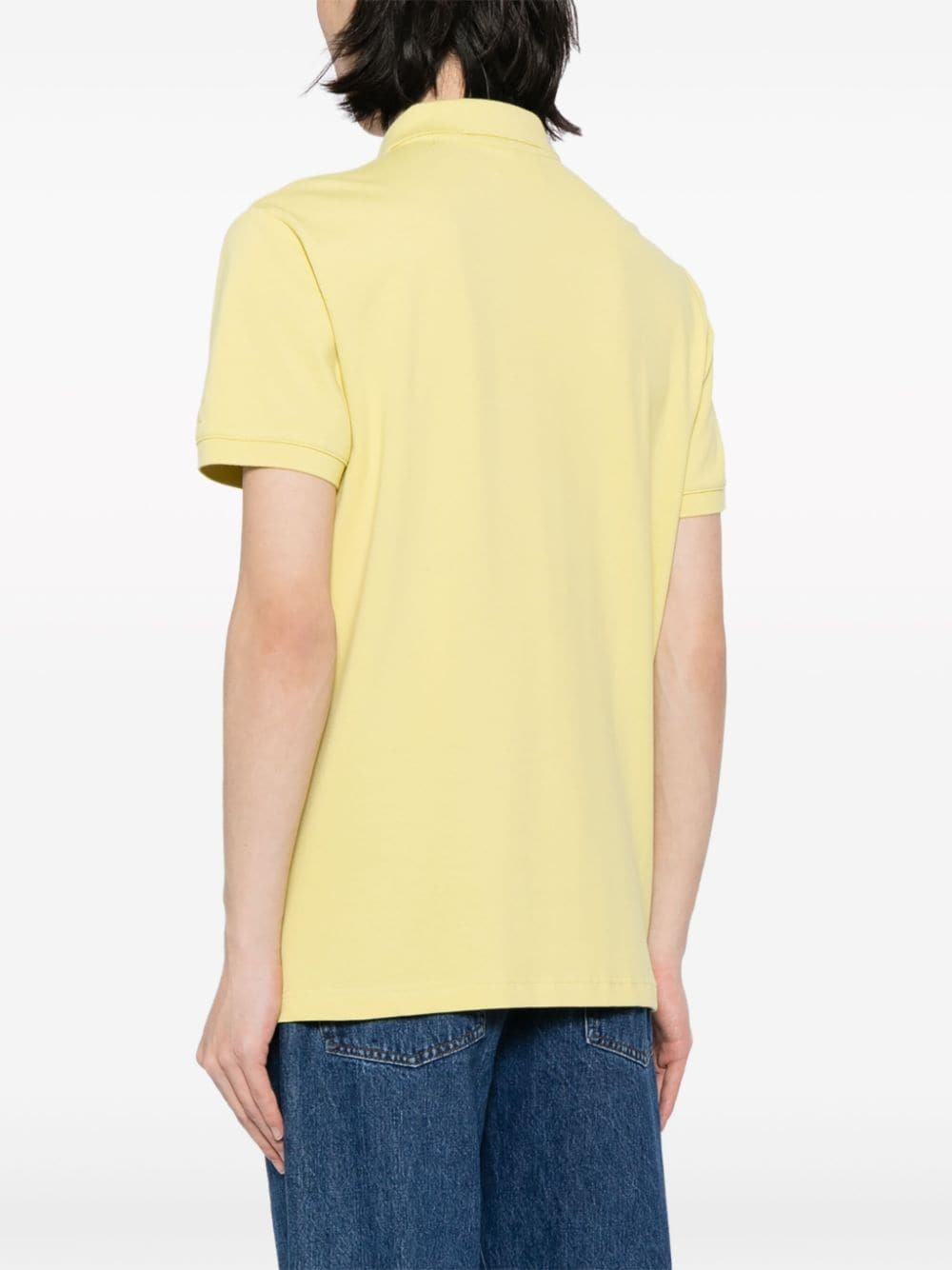 Shop Calvin Klein Logo-embroidered Short-sleeve Polo Shirt In Yellow
