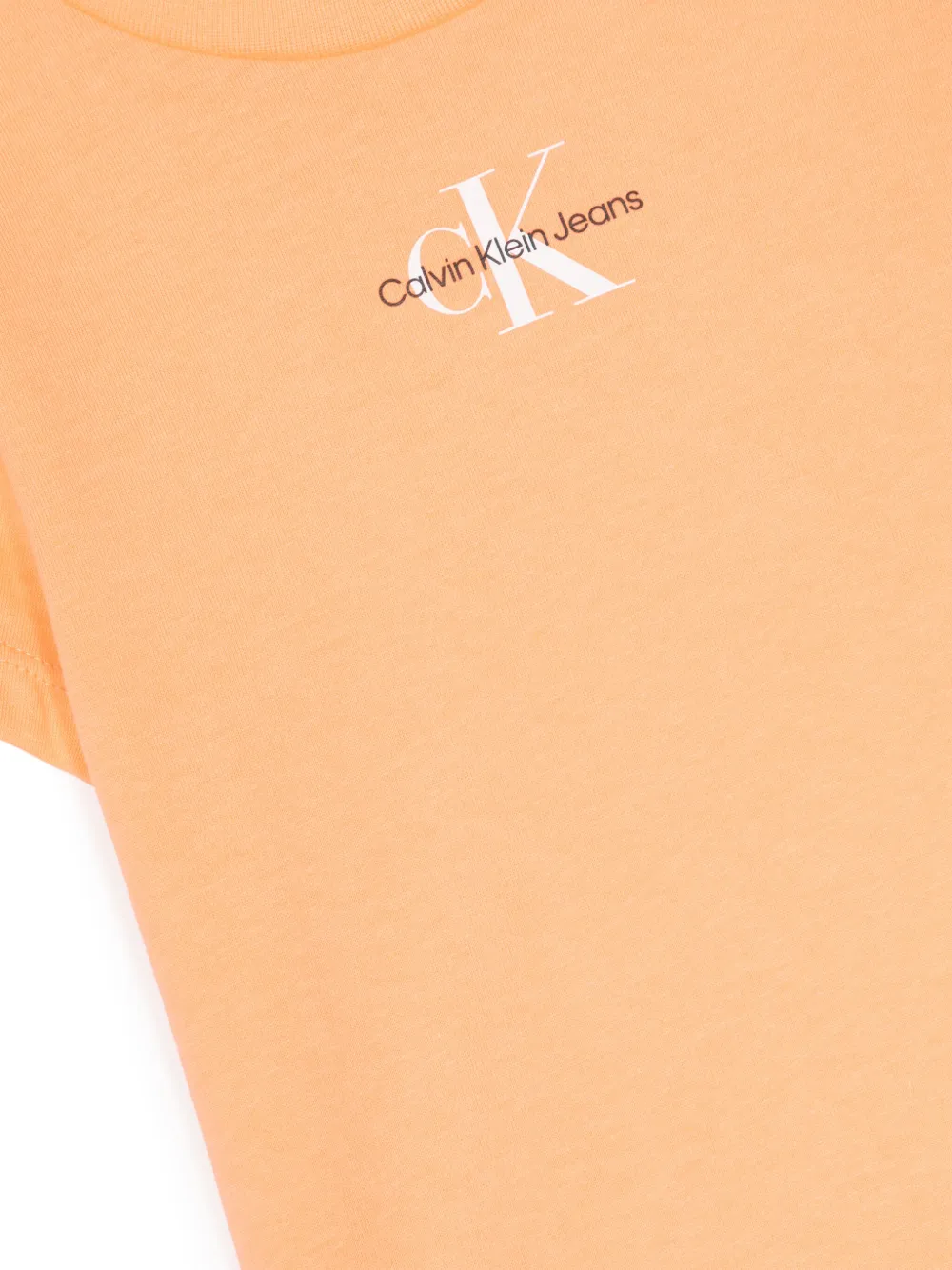 Calvin Klein Micro Monogram-print T-shirt In Orange