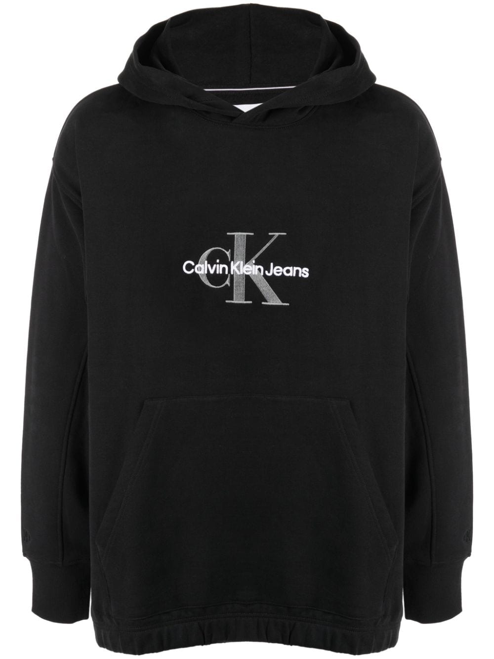 Calvin Klein Archival Monologo Logo-embroidered Hoodie In Black