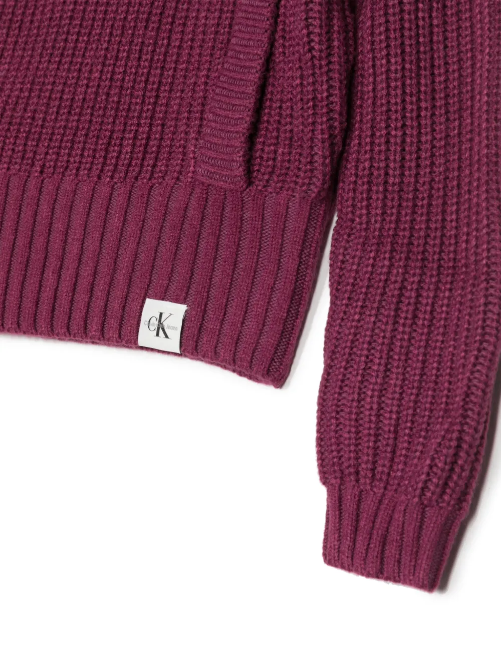 Shop Calvin Klein Layered Ribbed-knit Jumper In Purple