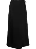 CK Calvin Klein drawstring-waist wrap skirt - Black