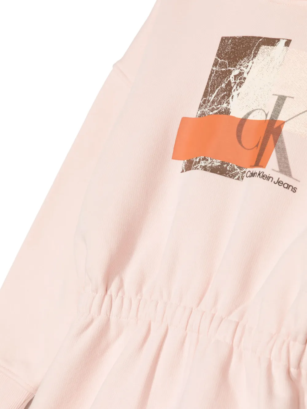 Calvin Klein Kids Hoodie-jurk met monogramprint Roze