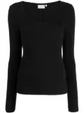 Calvin Klein ribbed-knit scoop-neck top - Black