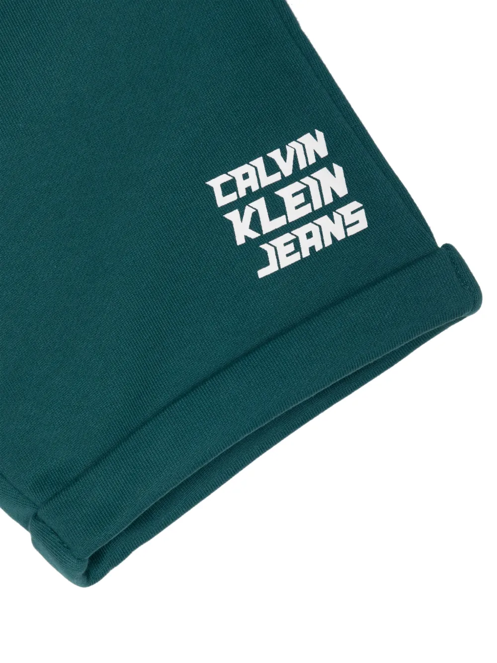 Calvin Klein Kids Katoenen shorts met logoprint Groen