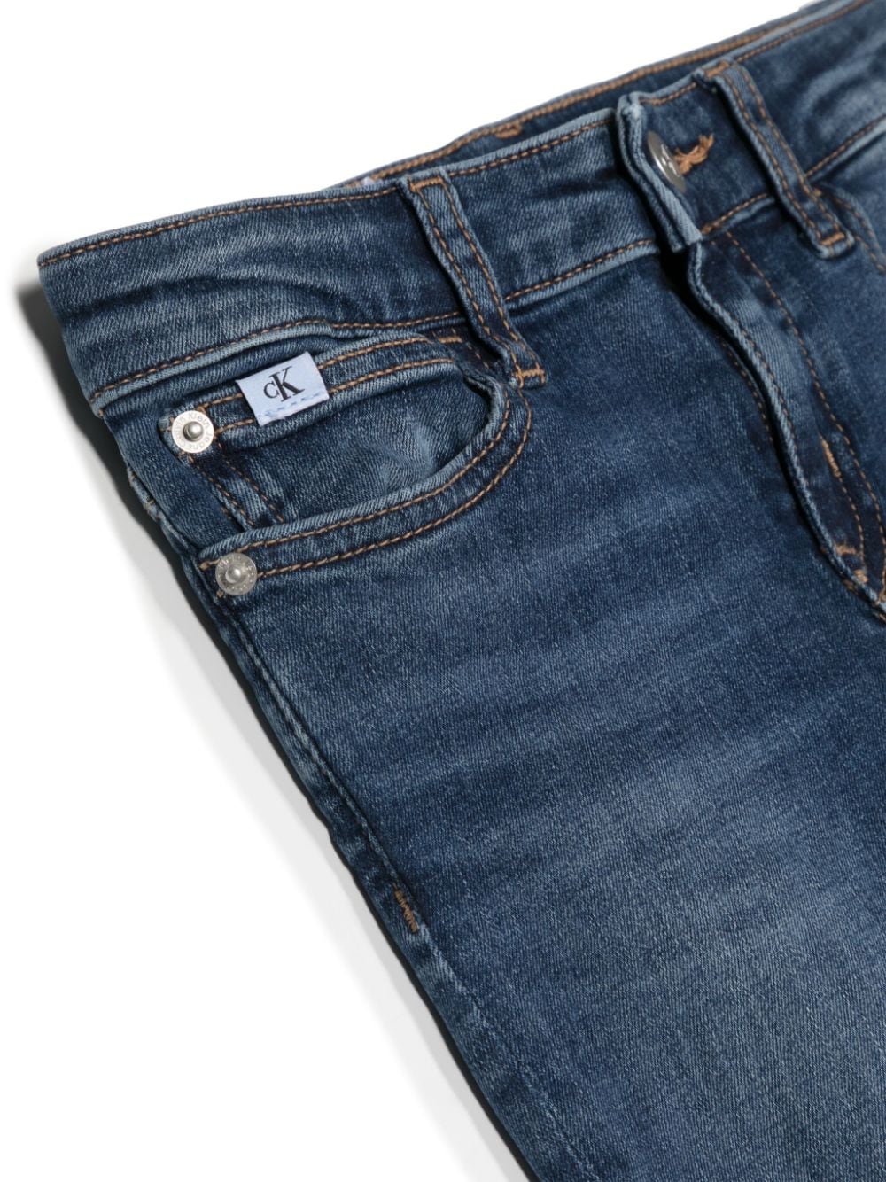 Shop Calvin Klein Mid-rise Flared Jeans In Blue
