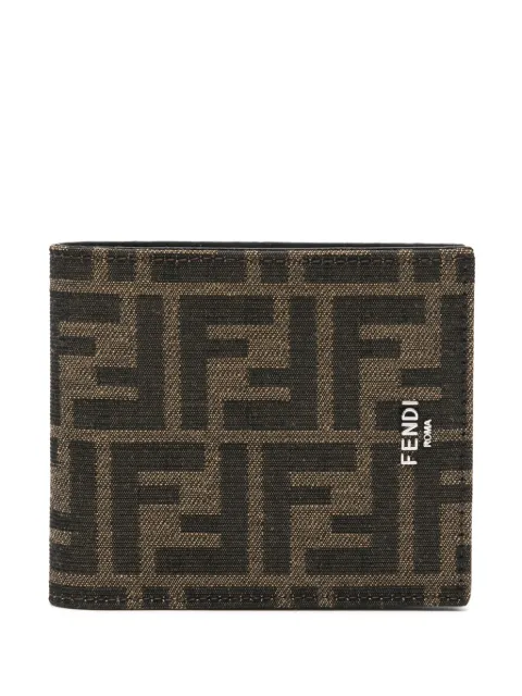 FENDI FF-jacquard leather wallet