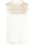 CHANEL Pre-Owned mock-neck sleeveless silk top - Neutrals