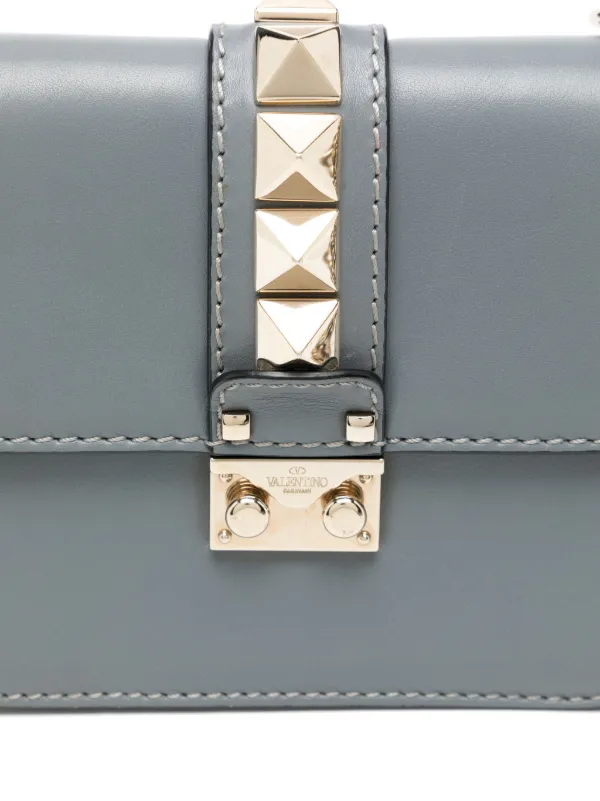 ヴァレンティ　ロックスタッズ　グレー Valentino Garavani Pre-Owned ロックスタッズ ハンドバッグ | グレー