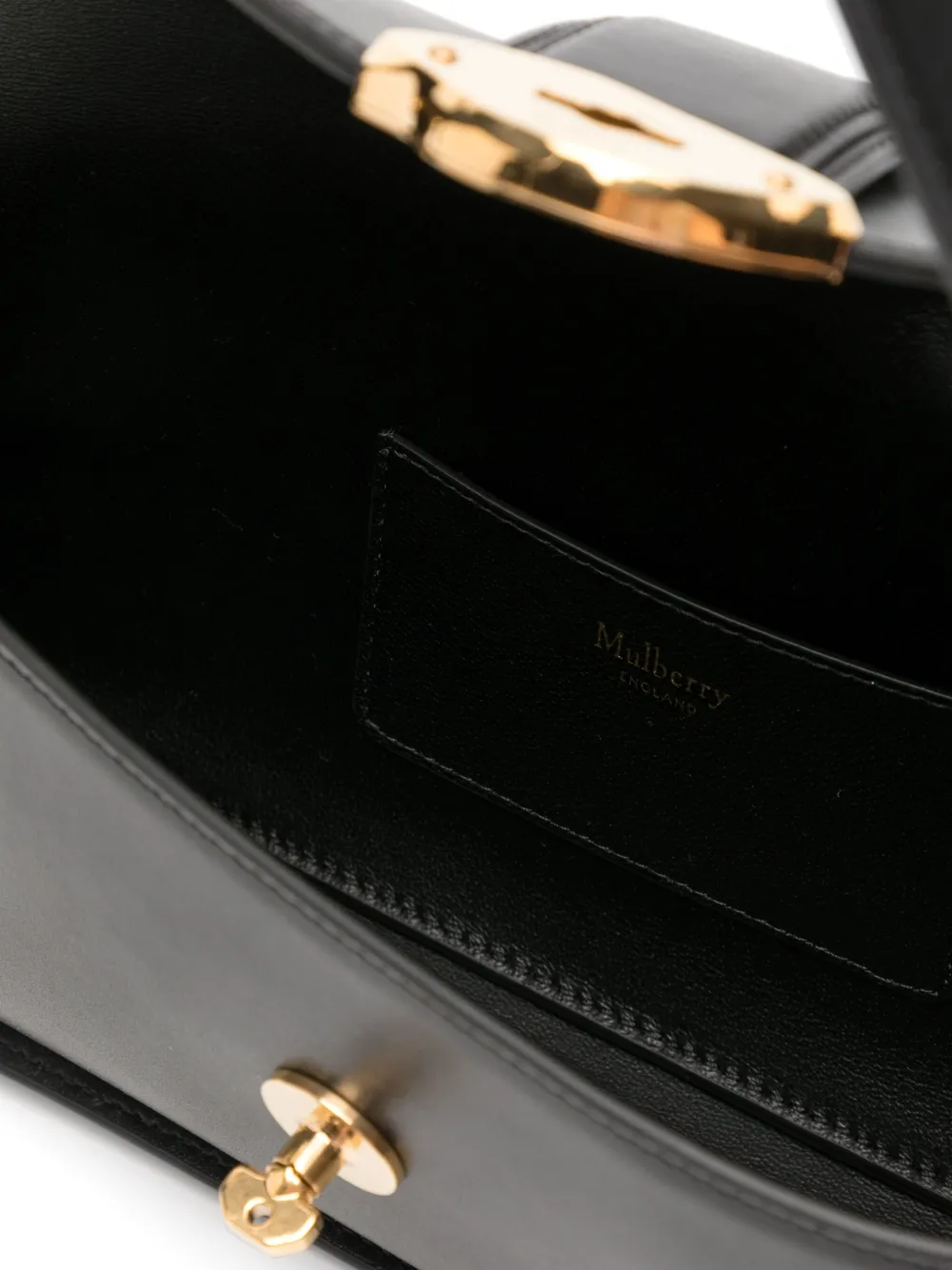 Shop Mulberry Small Lana Leather Shoulder Bag In Black