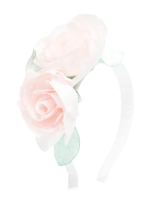 Monnalisa flower-detailing silk headband 