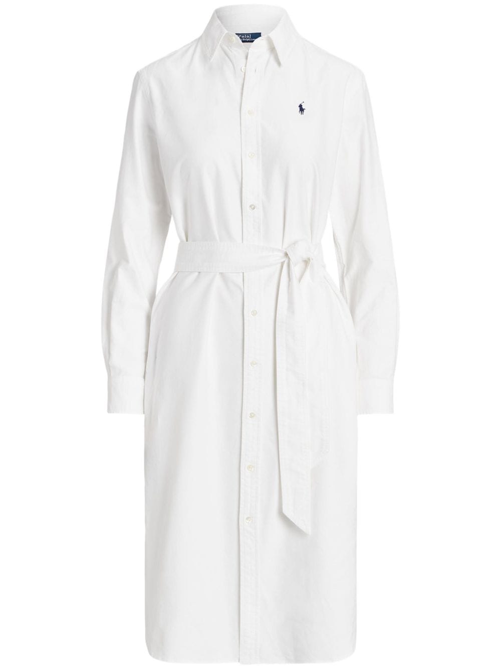 Shop Polo Ralph Lauren Cory Polo Pony-embroidered Shirtdress In White