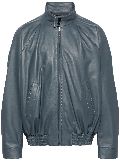 Marni leather bomber jacket - Grey