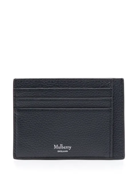 Mulberry logo-stamp leather cardholder