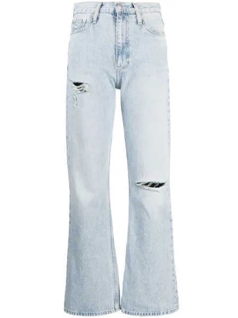 Calvin Klein Jeans ripped-detail bootcut jeans