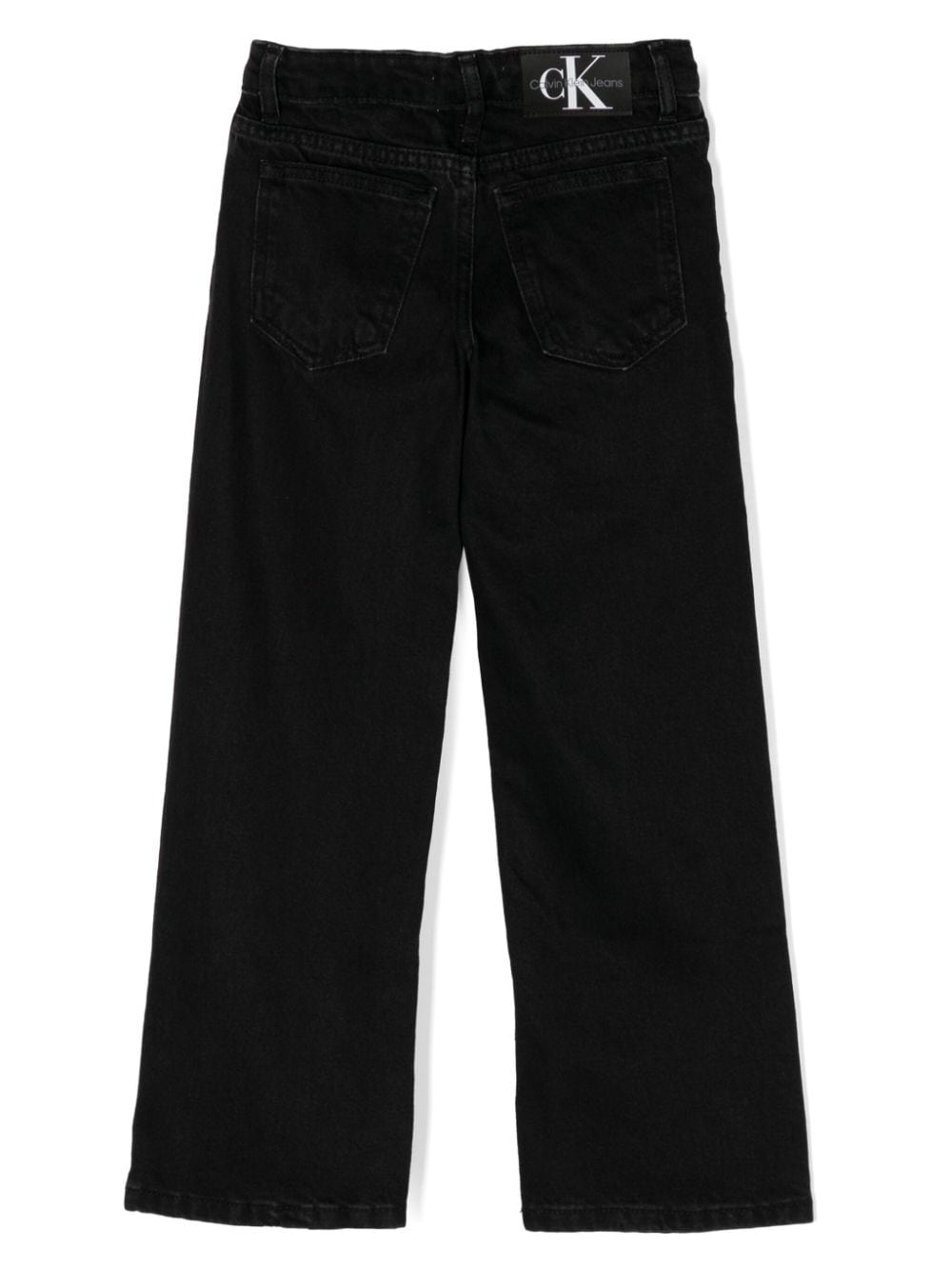 Shop Calvin Klein Washed Wide-leg Jeans In Black