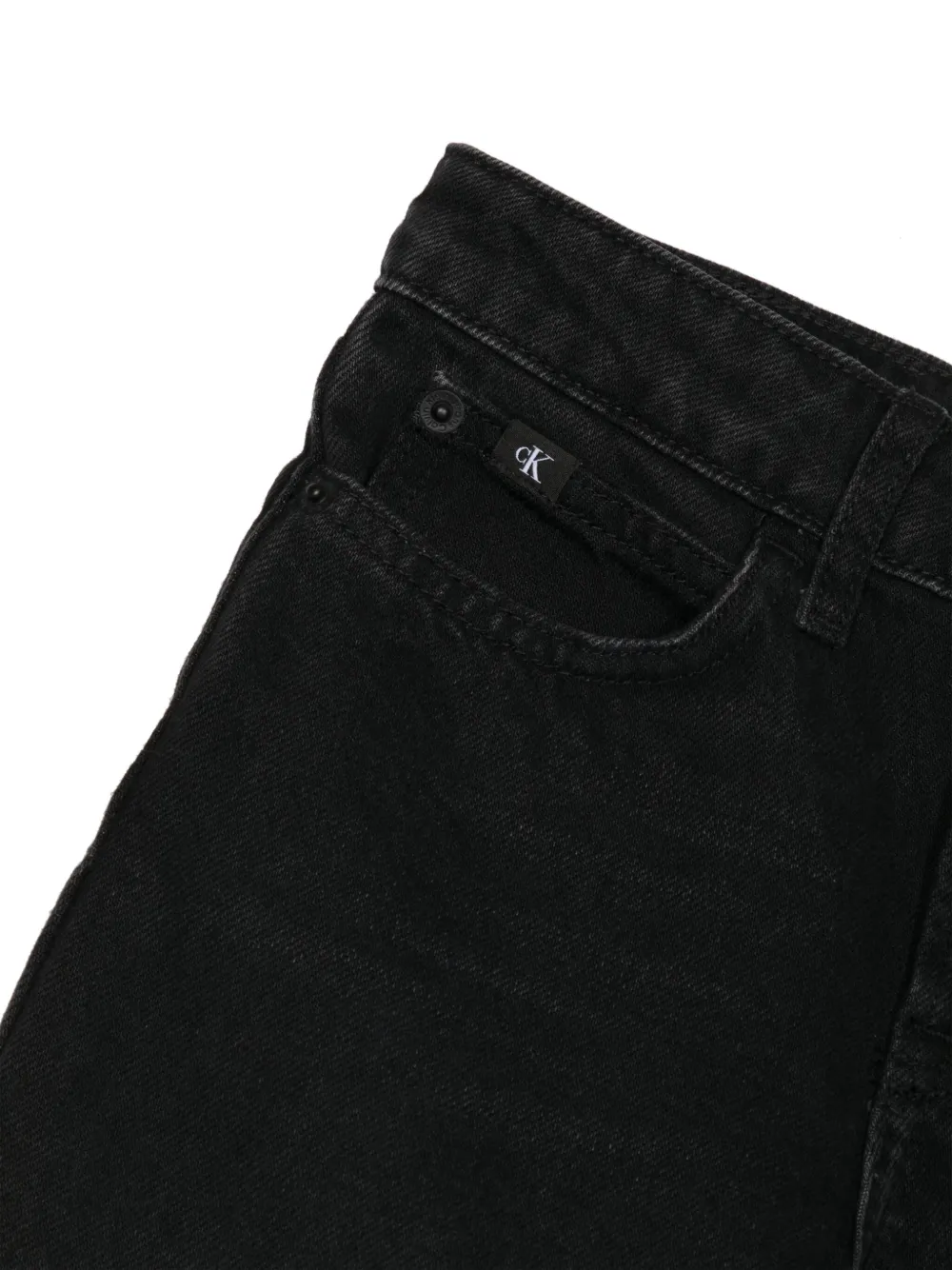 Shop Calvin Klein Washed Wide-leg Jeans In Black