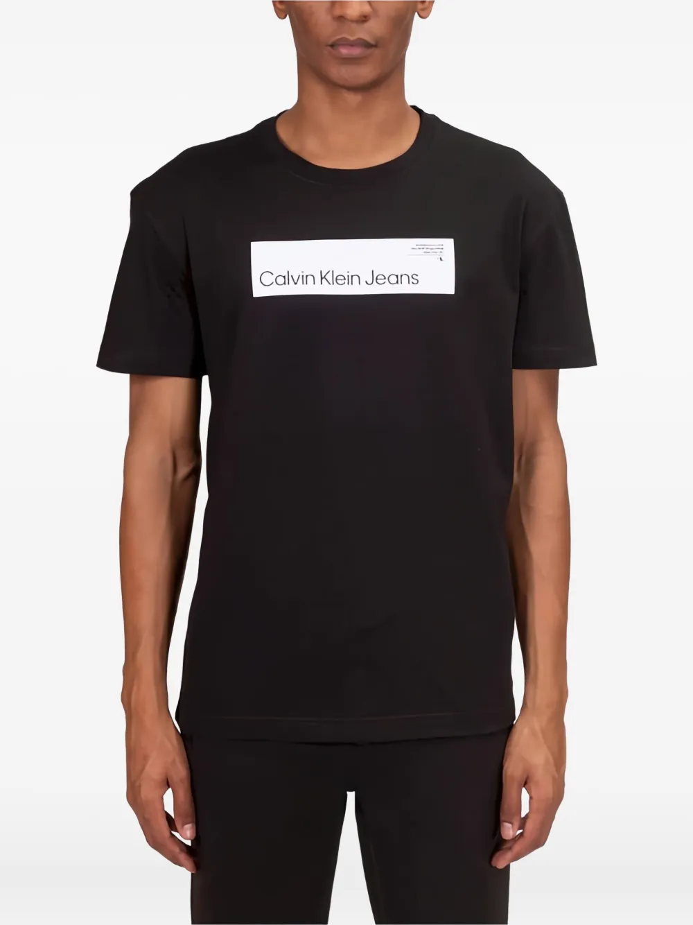 Calvin Klein Jeans box logo hyper real t-shirt - Zwart