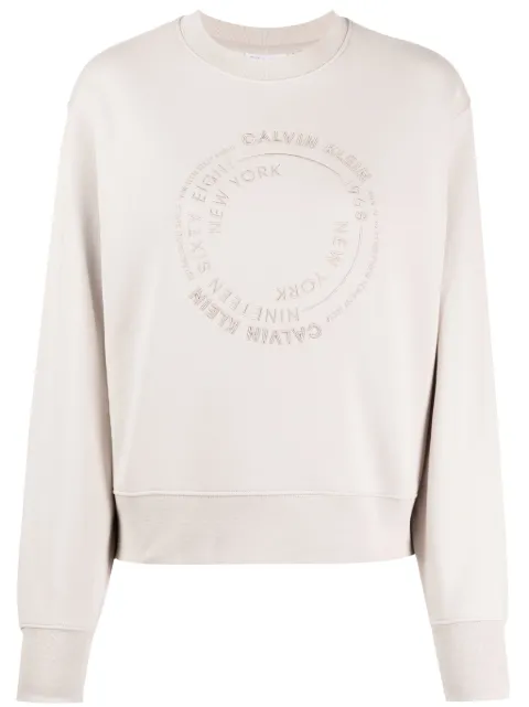 Calvin Klein logo-embroidered cotton sweatshirt