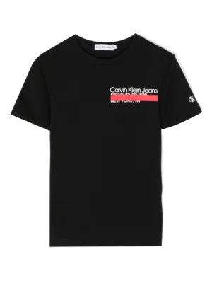Calvin klein white and red 2025 t shirt