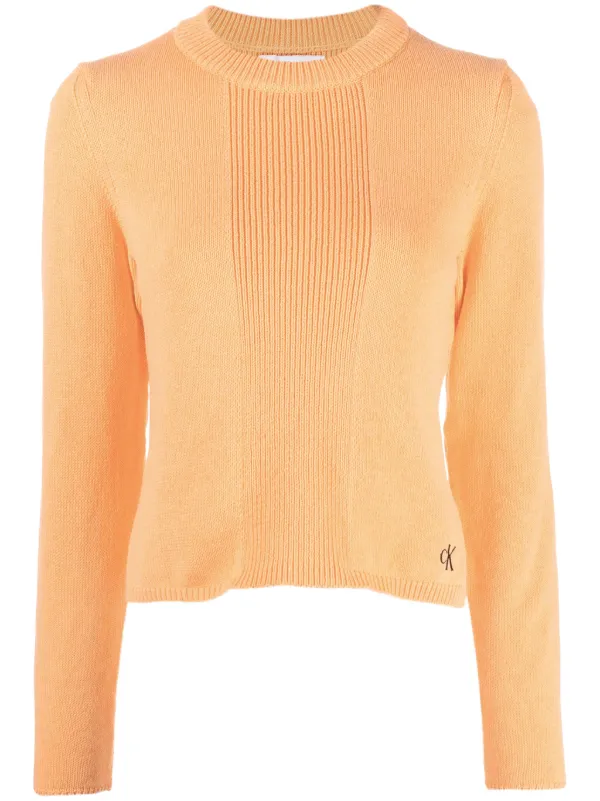 Orange calvin best sale klein jumper